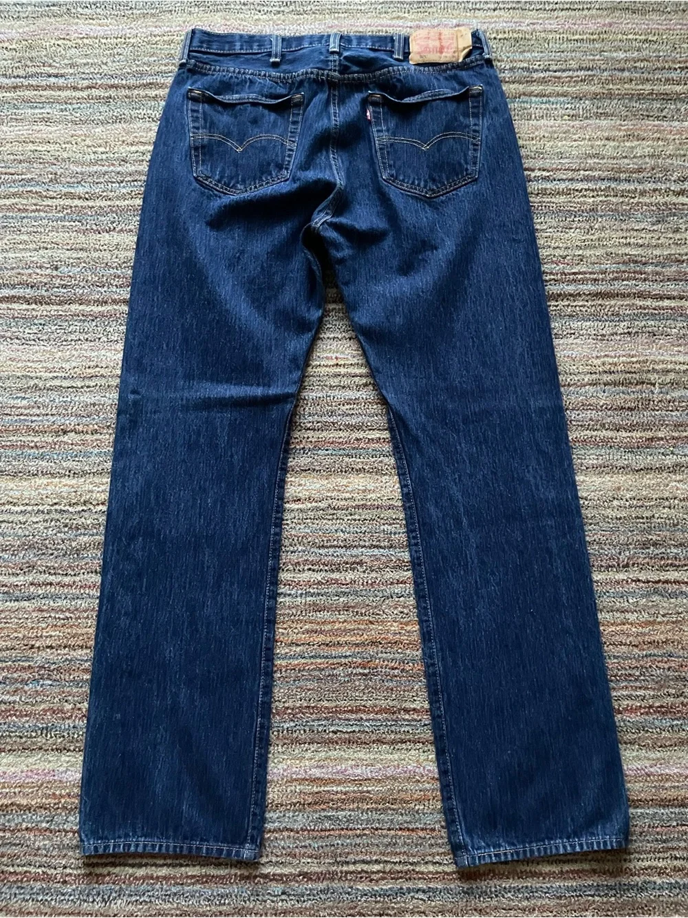 Levi's 501 Men's Straight Leg Jeans in Indigo Blue Denim Size 38x36